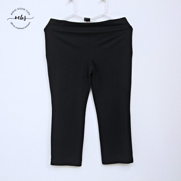 NWOT Korye Casual High Waist Hidden Pockets Wide Ankle Pants Black Women 2X - Picture 3 of 7